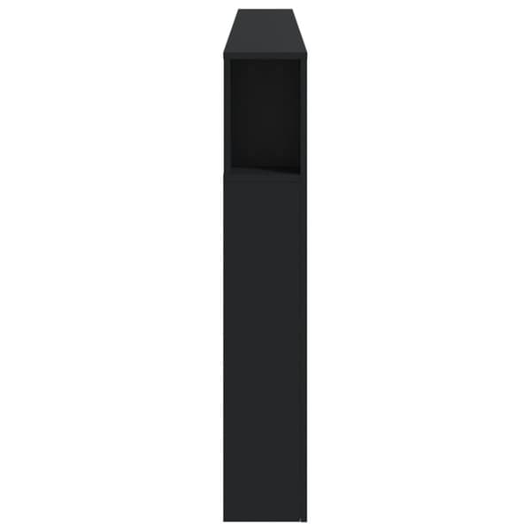 vidaXL Sengegavl med LED svart 220x18,5x103,5 cm konstruert tre