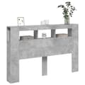 Pikkukuva 4 / 11: vidaXL Sängynpääty LED-valoilla betoninharmaa 160x18,5x103,5 cm puu