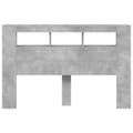 Pikkukuva 6 / 11: vidaXL Sängynpääty LED-valoilla betoninharmaa 160x18,5x103,5 cm puu