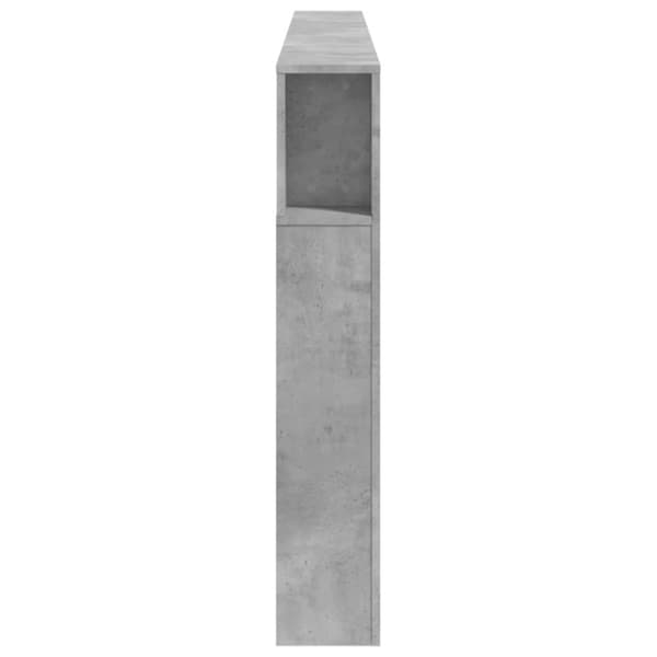 vidaXL Sängynpääty LED-valoilla betoninharmaa 220x18,5x103,5 cm puu