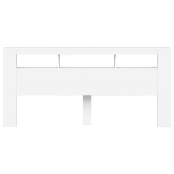 vidaXL Sänggavel LED vit 220x18,5x103,5 cm konstruerat trä