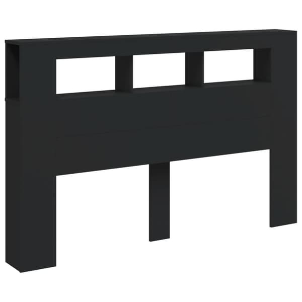 vidaXL Sänggavel LED svart 160x18,5x103,5 cm konstruerat trä
