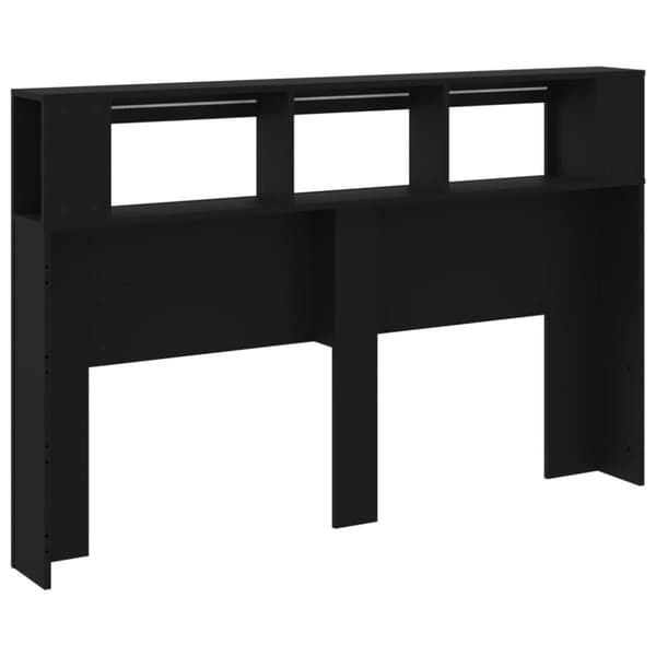 vidaXL Sänggavel LED svart 160x18,5x103,5 cm konstruerat trä