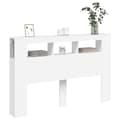 Miniatyrbilde 4 av 11: vidaXL Sengegavl med LED hvit 160x18,5x103,5 cm konstruert tre