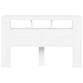 Miniatyrbilde 6 av 11: vidaXL Sengegavl med LED hvit 160x18,5x103,5 cm konstruert tre