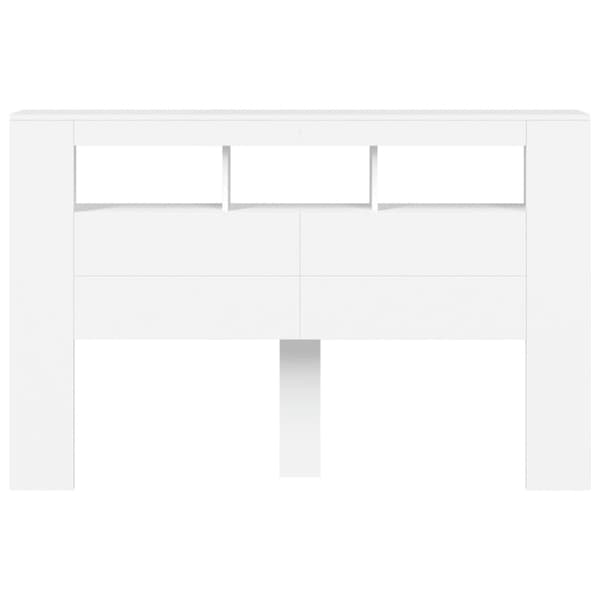 vidaXL Sengegavl med LED hvit 160x18,5x103,5 cm konstruert tre