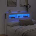 Miniatyrbilde 1 av 11: vidaXL Sengegavl med LED hvit 160x18,5x103,5 cm konstruert tre