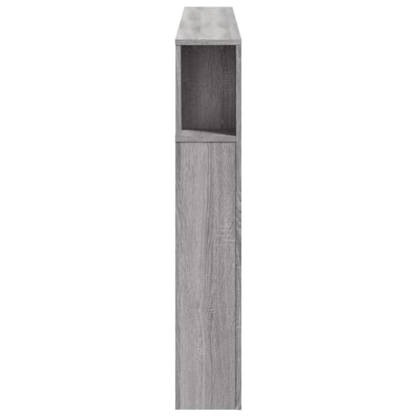 vidaXL Sängynpääty LED-valoilla harmaa Sonoma 160x18,5x103,5 cm puu