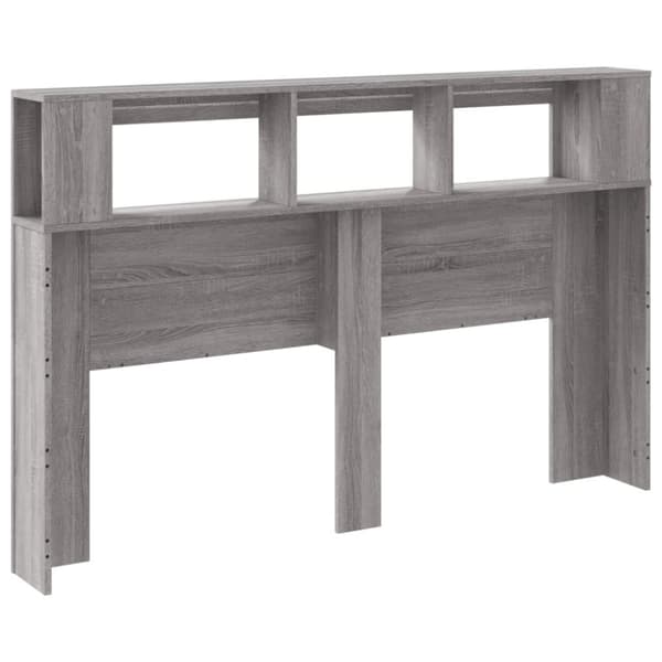 vidaXL Sängynpääty LED-valoilla harmaa Sonoma 160x18,5x103,5 cm puu