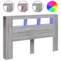 Pikkukuva 2 / 11: vidaXL Sängynpääty LED-valoilla harmaa Sonoma 160x18,5x103,5 cm puu