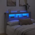 Pikkukuva 1 / 11: vidaXL Sängynpääty LED-valoilla harmaa Sonoma 160x18,5x103,5 cm puu
