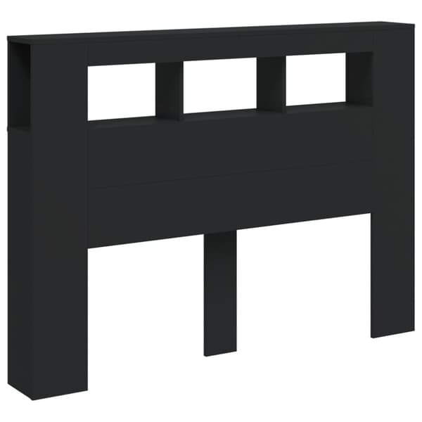 vidaXL Sänggavel LED svart 140x18,5x103,5 cm konstruerat trä