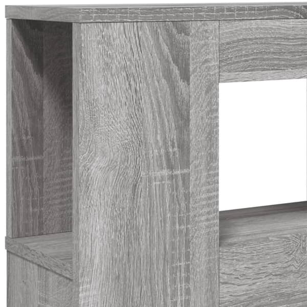 vidaXL sengegavl 120x18,5x103,5 cm LED-lys konstrueret træ grå sonoma
