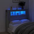 Miniatyrbillede 1 af 11: vidaXL sengegavl 120x18,5x103,5 cm LED-lys konstrueret træ grå sonoma