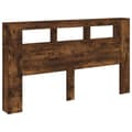 Miniatyrbilde 3 av 11: vidaXL Sengegavl med LED røkt eik 180x18,5x103,5 cm konstruert tre