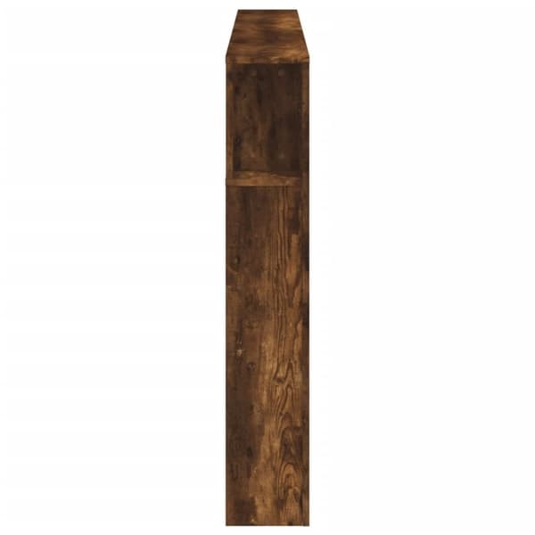 vidaXL Sengegavl med LED røkt eik 180x18,5x103,5 cm konstruert tre