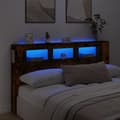 Miniatyrbilde 1 av 11: vidaXL Sengegavl med LED røkt eik 180x18,5x103,5 cm konstruert tre
