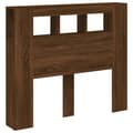 Miniatyrbilde 5 av 11: vidaXL Sengegavl med LED brun eik 120x18,5x103,5 cm konstruert tre