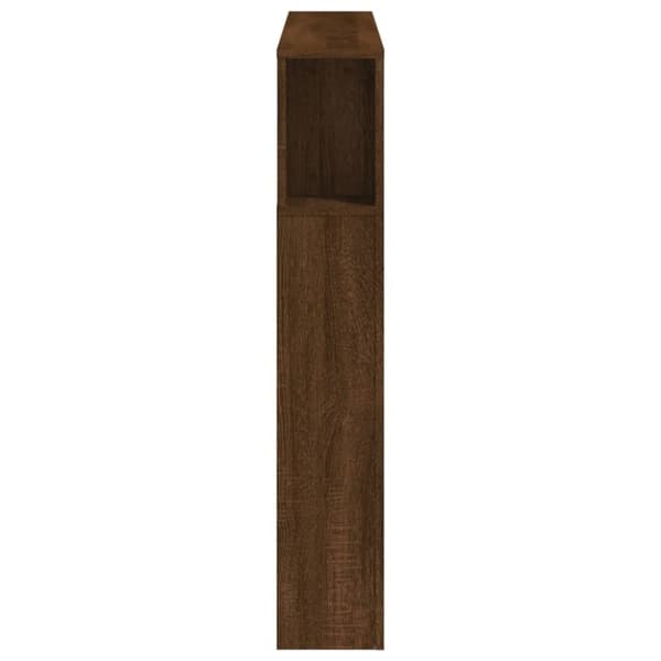 vidaXL Sengegavl med LED brun eik 120x18,5x103,5 cm konstruert tre