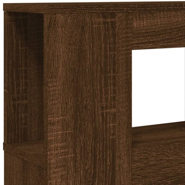 vidaXL Sengegavl med LED brun eik 120x18,5x103,5 cm konstruert tre