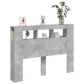 Miniatyrbilde 4 av 11: vidaXL Sengegavl med LED betonggrå 140x18,5x103,5 cm konstruert tre