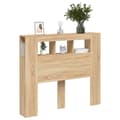 Miniatyrbillede 4 af 11: vidaXL sengegavl 120x18,5x103,5 cm LED-lys konstrueret træ sonoma-eg