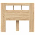 Miniatyrbillede 6 af 11: vidaXL sengegavl 120x18,5x103,5 cm LED-lys konstrueret træ sonoma-eg