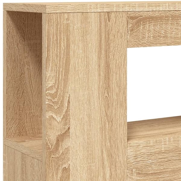 vidaXL Sängynpääty LED-valoilla Sonoma-tammi 100x18,5x103,5 cm puu