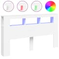 Pikkukuva 2 / 11: vidaXL Sängynpääty LED-valoilla valk. 180x18,5x103,5 cm tekninen puu