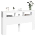 Miniatyrbilde 5 av 11: vidaXL Sengegavl med LED hvit 180x18,5x103,5 cm konstruert tre