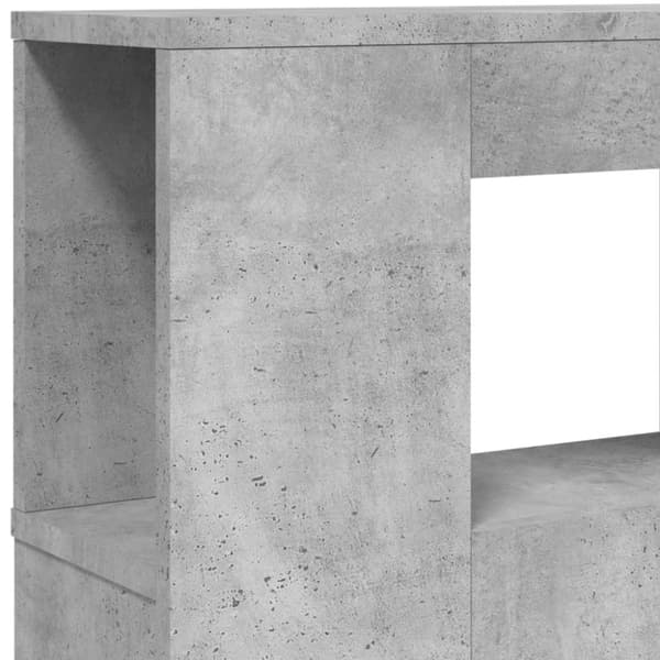 vidaXL Sängynpääty LED-valoilla betoninharmaa 120x18,5x103,5 cm puu
