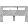 Miniatyrbilde 6 av 11: vidaXL Sengegavl med LED betonggrå 180x18,5x103,5 cm konstruert tre