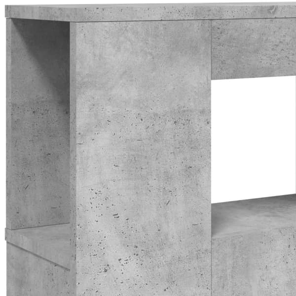 vidaXL sengegavl m. LED-lys 180x18,5x103,5 cm konstrueret træ betongrå