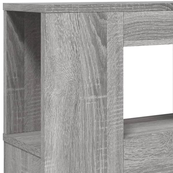 vidaXL Sengegavl med LED grå sonoma 180x18,5x103,5 cm konstruert tre