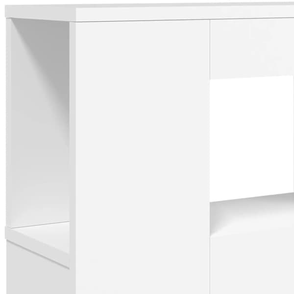vidaXL Sängynpääty LED-valoilla valk. 120x18,5x103,5 cm tekninen puu