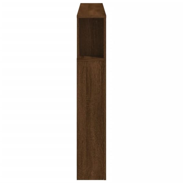 vidaXL Sänggavel LED brun ek 140x18,5x103,5 cm konstruerat trä