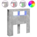 Miniatyrbilde 2 av 11: vidaXL Sengegavl med LED betonggrå 100x18,5x103,5 cm konstruert tre