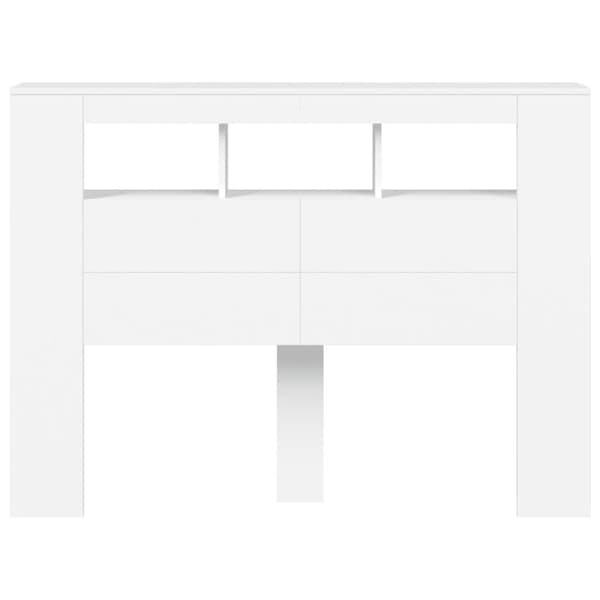 vidaXL sengegavl med LED-lys 140x18,5x103,5 cm konstrueret træ hvid