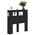Miniatyrbilde 5 av 11: vidaXL Sengegavl med LED svart 100x18,5x103,5 cm konstruert tre