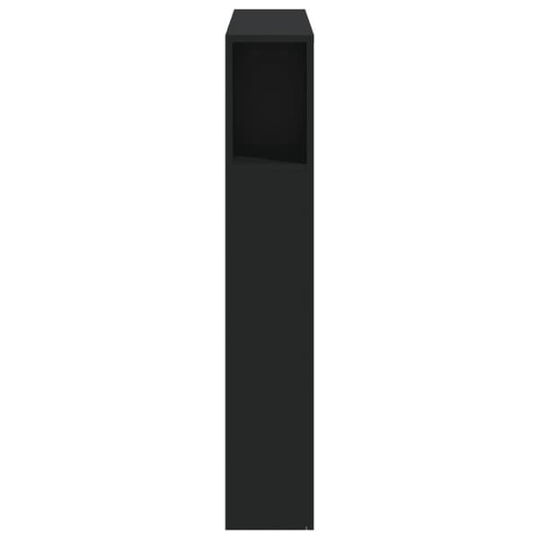 vidaXL Sengegavl med LED svart 100x18,5x103,5 cm konstruert tre
