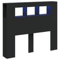 Miniatyrbild 2 av 11: vidaXL Sänggavel LED svart 120x18,5x103,5 cm konstruerat trä
