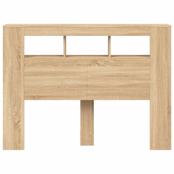 vidaXL Sängynpääty LED-valoilla Sonoma-tammi 140x18,5x103,5 cm puu