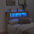 Pikkukuva 1 / 11: vidaXL Sängynpääty LED-valoilla Sonoma-tammi 140x18,5x103,5 cm puu