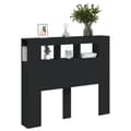 Miniatyrbillede 4 af 11: vidaXL sengegavl med LED-lys 120x18,5x103,5 cm konstrueret træ sort