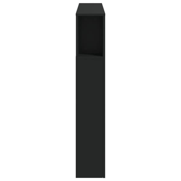 vidaXL sengegavl med LED-lys 120x18,5x103,5 cm konstrueret træ sort