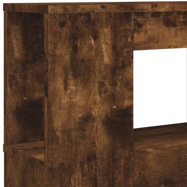 vidaXL Sengegavl med LED røkt eik 200x18,5x103,5 cm konstruert tre
