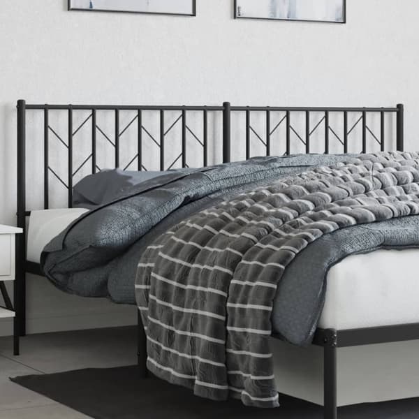 vidaXL sengegavl 180 cm metal sort