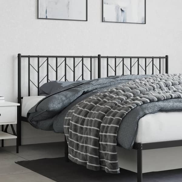 vidaXL sengegavl 180 cm metal sort