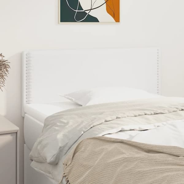 sengegavl 80x5x78/88 cm kunstlæder hvid