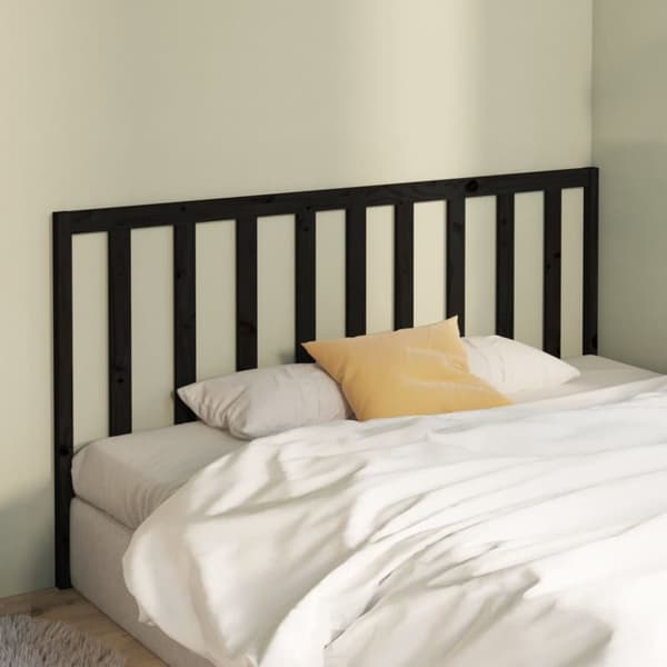 sengegærde 206x4x100 cm massivt fyrretræ sort